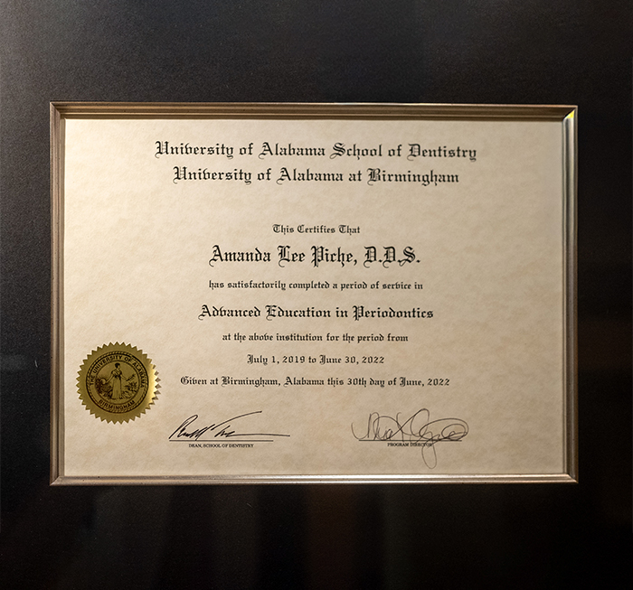 Dr. Amanda Certificates